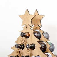 Weihnachts-Countdown-Ornamente Weinflaschenhalter Aufbewahrung Holz-Weinregal und Dekorationen für Heim und Bar