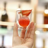 50ml clair vin thé eau crème glacée haute Borosilicate épaissi verre tasse Golf balle forme Double gobelet verres à liqueur