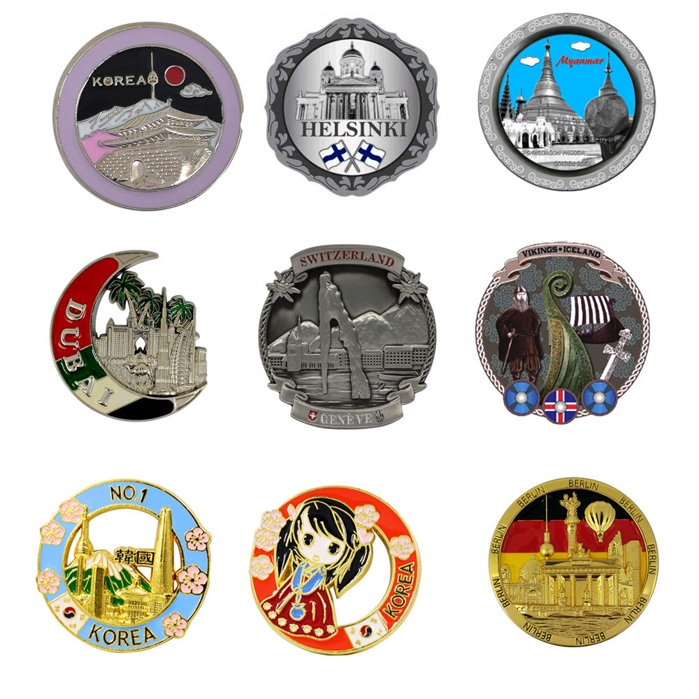 แม่เหล็กติดตู้เย็นของที่ระลึกสีบรอนซ์