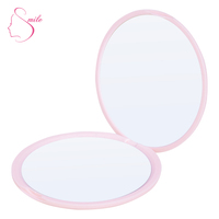 Miroir de maquillage compact HD Miroir de poche délicat de forme ronde Logo et couleur en gros personnalisables