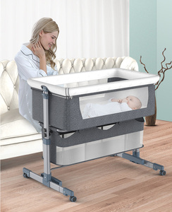 Lit d'appoint portable Dreamer pour bébé avec hauteur réglable, maille respirante, berceau sécurisé pour nouveau-né - Product Image 3