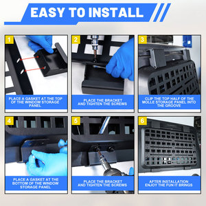 Ambull - Estante de Almacenamiento Lateral para Ventana Trasera de Jeep Wrangler JL 2018-2026, 4 Puertas, Panel Molle Metálico para Ventana Trasera - Product Image 5