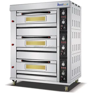 Direct manufacturer customized commercial use 3-deck 9-tray gas baking oven