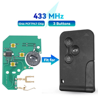 Coque de clé de voiture télécommandée à 3 boutons pour Renault, compatible avec les modèles Megane 2, Scenic 2, Clio 3, programmation électronique 433 MHz