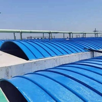 Couverture en fibre de verre cintrée, résistante aux UV et à la corrosion, sur mesure en PRV pour projets écologiques de traitement des eaux usées en extérieur