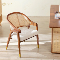 Sièges en rotin légers de style nordique personnalisés, restaurants, fauteuil individuel en bois massif, cafés, table et chaises de luxe pour café