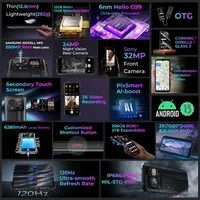 NOUVEAU HOTWAV Cyber 15 Smartphone robuste Android 13 6,6 pouces 120 Hz 24 Go 256 Go Ultra-fin 200 MP 6280 mAh NFC Téléphones mobiles