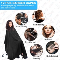 Cape de coiffure imperméable avec logo personnalisé, en polyester, pour salon de coiffure, avec encolure ajustable