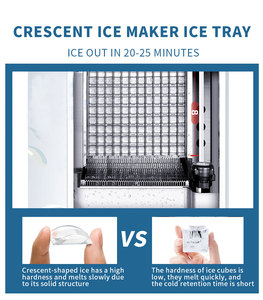Máquina de <span class=keywords><strong>Hielo</strong></span> Comercial Crescent Ice Cuber 60KG/24H con Compresor Integrado para KTV y Cafeterías - Product Image 6