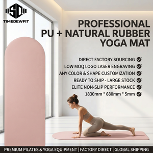 Tapis de yoga en gros durables semi-ovales incurvés en PU et caoutchouc naturel, écologiques, antidérapants, pour fitness, maison, Pilates, studio - Product Image 3