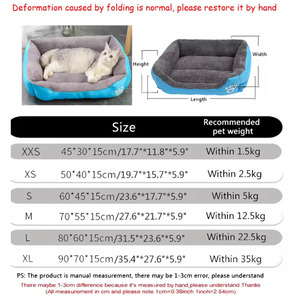 Canapé-lit carré <span class=keywords><strong>9</strong></span> couleurs pour animaux de compagnie, chaud, imperméable et doux, avec housse amovible pour petits et grands chiens et chats - Vente en gros - Product Image 6