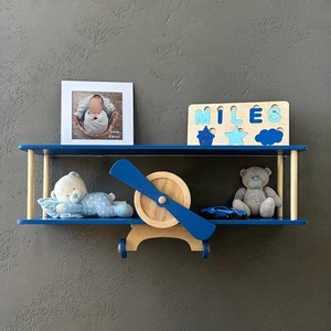 Étagère murale en forme d'avion pour chambre d'enfant, rangement de jouets en forme d'avion, étagères décoratives pour la crèche - Product Image 4