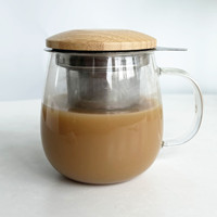 Tasse à thé Kung Fu en verre borosilicate de 350 ml, motif marteau créatif, résistante à la chaleur, isolée, compatible micro-ondes et lave-vaisselle