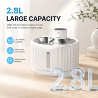 Fontaine à eau automatique en acier inoxydable de 2,8 L, OEM d'usine, pour chats et petits chiens, sans fil, à détection de mouvement, pour intérieur
