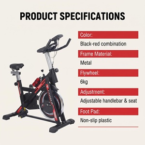 Vélo de spinning d'intérieur pour entraînement cardio à domicile avec écran et volant d'inertie de 6 kg - Product Image 2