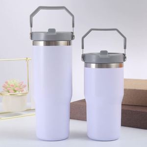 Gobelet isotherme à double paroi en acier inoxydable avec poignée, 30 oz, pour voiture et boissons en extérieur - Product Image 3
