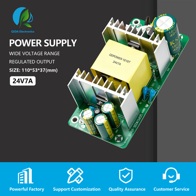 24V 7A SMPS Power Supply Open Frame AC DC Converter Board for CCTV Security Alarm Communication Equipment