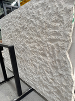 Panneaux de mur ondulés en pierre de fente naturelle attrayante dalle épaisse moderne de visage de roche de calcaire blanc