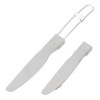 Ensemble de cuisine portable en titane pur léger pour le camping, les voyages en plein air, couverts pliables avec couteau, fourchette, cuillère, cuillère-fourchette