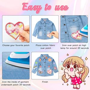 30Pcs Một Bộ Tự Làm Sắt Trên Kim Cương Mô Hình Trái Tim <span class=keywords><strong>Unicorn</strong></span> Thêu Các Bản Vá Lỗi Kit Chenille Vá Cho Quần Áo Trang Trí - Product Image 4