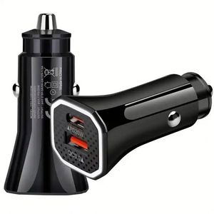 Smallest Dual USB Type C Car Charger 20W Fast Charging USB C Type C Car Charger <b>Adapter</b> with Handle for Mobile Phones - Product Image 1