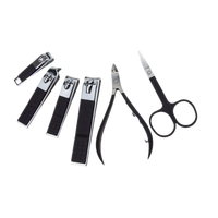 Ensemble de manucure de voyage de luxe en acier inoxydable caoutchouté texturé, 18 pièces, avec coupe-ongles et accessoires de pédicure