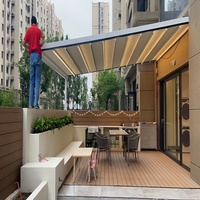 Auvent de balcon extérieur personnalisé, imperméable, résistant à la pluie, en métal aluminium, pliable, en PVC, toit rétractable, pare-soleil