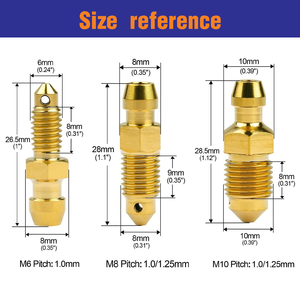 Valvole di spurgo freno moto in titanio M6/M8/M10x1.0/1.25mm per scarico olio e sfiato, per moto da corsa, stradali e fuoristrada - Product Image 2