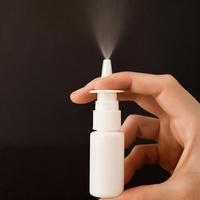 Flacon pulvérisateur nasal cylindrique en PEHD de 20 ml, conteneur en plastique avec pompe pour solution liquide médicale de soin nasal, stockage portable