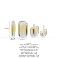 Tube de gloss à lèvres ovale en PETG de 3 ml, personnalisé et luxueux, contenant vide pour rouge à lèvres liquide, emballage cosmétique avec logo personnalisé