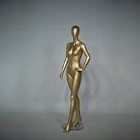 Maniquí de Fibra de Vidrio Brillante Cromado para Exhibición en Tiendas, Maniquí Femenino de Cuerpo Completo para Damas