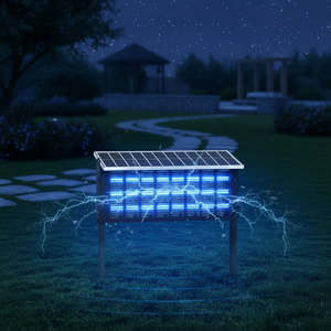 Tueur de moustiques électrique solaire étanche à choc électrique, capteur intelligent, rechargeable par USB, indice IP33, source de lumière LED pour extérieur - Product Image 4