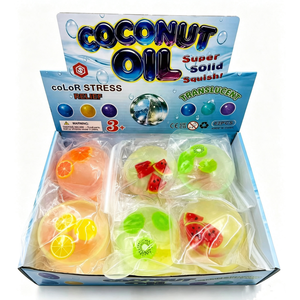 Fruit-style Coconut Oil Squeeze Stress <b>Ball</b> Non-rebound Stress Relief Toy Small Gift for Boys Girls Made in China 15 Years Old - Product Image 4