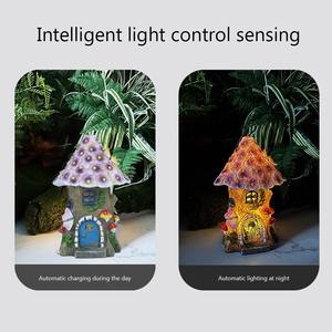 Lampe décorative solaire pastorale en résine, lumière d'ambiance, maison dans les arbres pour la décoration extérieure, chemin, cour, patio, pelouse - Product Image 2
