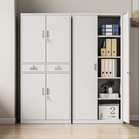 Armoire de classement robuste en acier à 4 portes et 2 tiroirs, verrouillable, anti-rouille, pour le stockage de documents, approvisionnement en gros pour projets de bureau