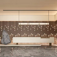 Panneau Mural Intérieur DIY pour Bureau avec LED, Fond Lumineux Personnalisé, Panneau Mural WPC pour Décoration Intérieure