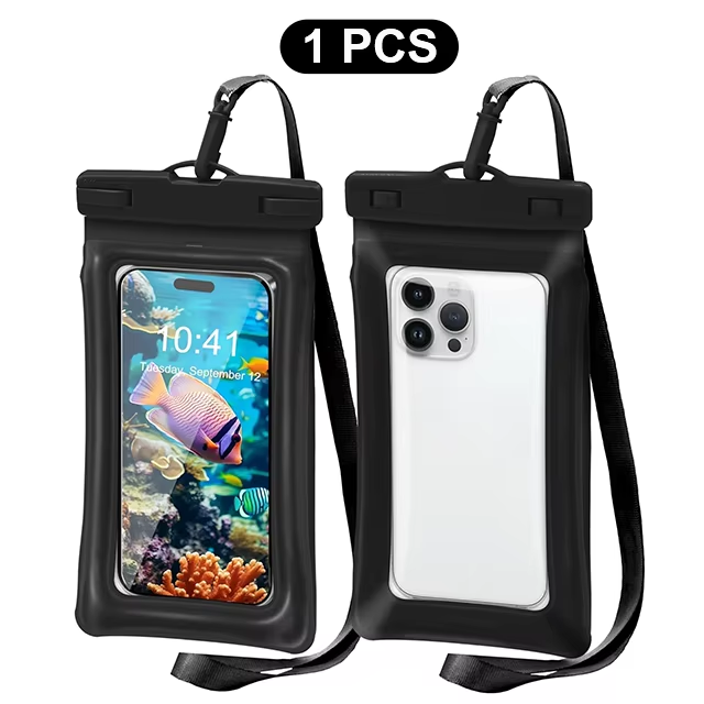 Inflatable TPU Material Waterproof Phone Bag Pouch Double Airbags Floating Design for Mobile Phones IPX8 for Iphones 15 Pro Max