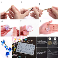 Kit de 94 pièces pour la fabrication de bijoux en résine, comprenant des moules en silicone et des outils, avec 12 paillettes, vente en gros