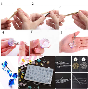 94 moldes de resina de silicone diy, moldes e ferramentas kit para joias, resina, artesanato com 12 glitter, atacado - Product Image 3