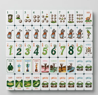 Tuiles de Mahjong de luxe avec bordure dorée pour collectionneurs, présentation, soirées jeux, divertissement à la maison, ensemble de jeu, approvisionnement en gros, disponible au prix de détail