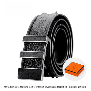 Nouvelle <span class=keywords><strong>ceinture</strong></span> pour <span class=keywords><strong>homme</strong></span> en cuir de crocodile, cuir véritable, luxe léger, motif crocodile, <span class=keywords><strong>ceinture</strong></span> à boucle en acier inoxydable - Product Image 5