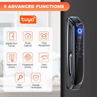 Kunci Pintar Biometrik 3D Face ID dengan Ukiran Presisi CNC, Pemantauan Panggilan Video, Interkom, Kunci Wifi Tuya, Harga Pabrik