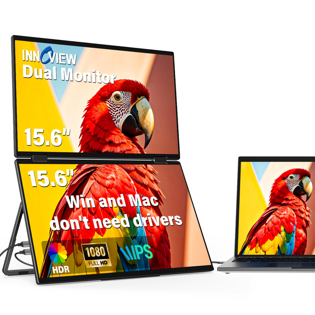 Portable Dual 15.6" Monitor InnoView | Full HD 1920x1080 | USB-C &  for Laptop, Mac, Windows