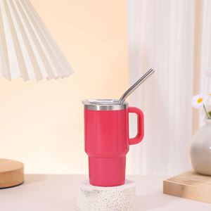 Mini Vaso de Vino de Acero Inoxidable de 3oz con Pajita, Bonito Vaso en Blanco para Sublimación, Vaso para Agua, Vaso para Chupitos, Aislamiento Térmico para Bebidas Frías, Deportes y Camping - Product Image 1
