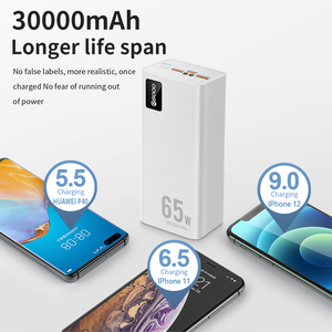Oraimo máy tính 65 Watt Powerbank sạc nhanh 50000mAh 30000mAh Điện thoại di động QC sạc di động PD 65 Wát ngân hàng điện cho máy tính xách tay - Product Image 2