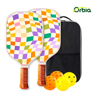 Orbia Thể Thao Đầy Màu Sắ<span class=keywords><strong>c</strong></span> Rô Bề Mặt In Pickleball Mái Chèo Graphite Dưa Bóng Vợt Bộ <span class=keywords><strong>C</strong></span>ủa 2 Mái Chèo 4 Quả Bóng Cho Người Mới Bắt Đầu - Product Image 4