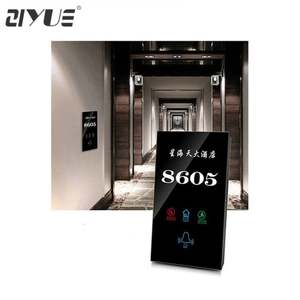 Sonnette de <span class=keywords><strong>porte</strong></span> moderne en verre trempé pour chambre d'hôtel série tactile sans fil/numérique/double filaire prise DND Source d'alimentation - Product Image 6