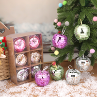 Ornement boule disco Apple, mosaïque miroir, décoration suspendue pour sapin de Noël, fête, mariage, en mousse réfléchissante