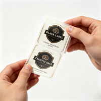 Étiquettes personnalisées de luxe en feuille d'or pour sel de truffe, autocollantes, motif bouclier, pour emballage en verre d'assaisonnements premium