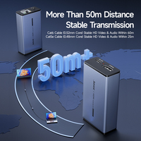 Jasoz HDMI Wireless Extender KVM Over Cat6 1080P 60Hz HDMI Transmitter dan Receiver 50M Aluminium untuk TV Proyektor Monitor Laptop